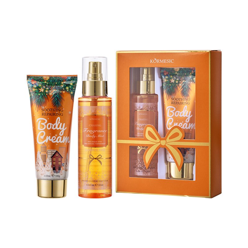 KORMESIC Perfume Body lotion Flower Scent Body Spray Mist Whitening Lotion Christmas Gift Set For Adult