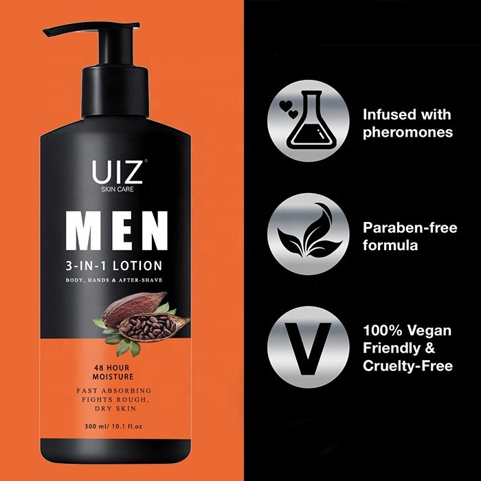 private label Cocoa Butter Men Body Lotion 48 Hour Moisturizing Repair Dry Skin Fragrance Body Cream
