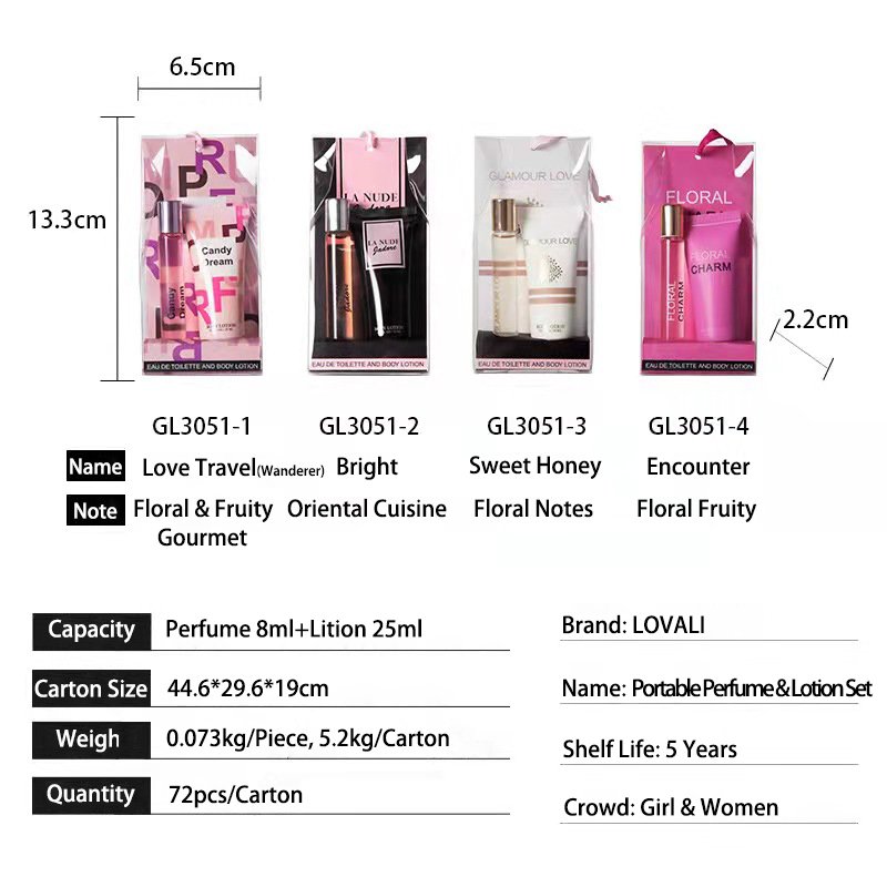 Original 2 Pcs Body Mist Body Lotion Gift Set With Body Spray Perfume