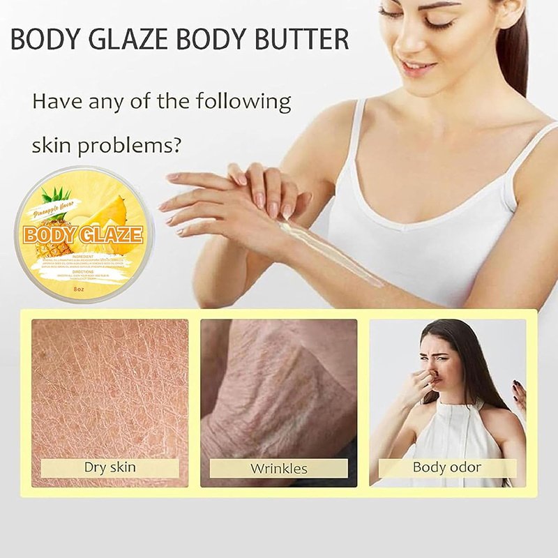 Private Label Body Glaze Butter Anti Aging Body Lotion Moisturizing & Brightening Body Cream Strawberry Shortcake Glow Cream