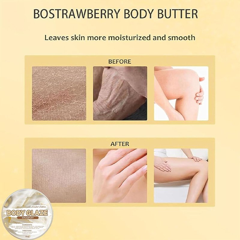 Private Label Body Glaze Butter Anti Aging Body Lotion Moisturizing & Brightening Body Cream Strawberry Shortcake Glow Cream