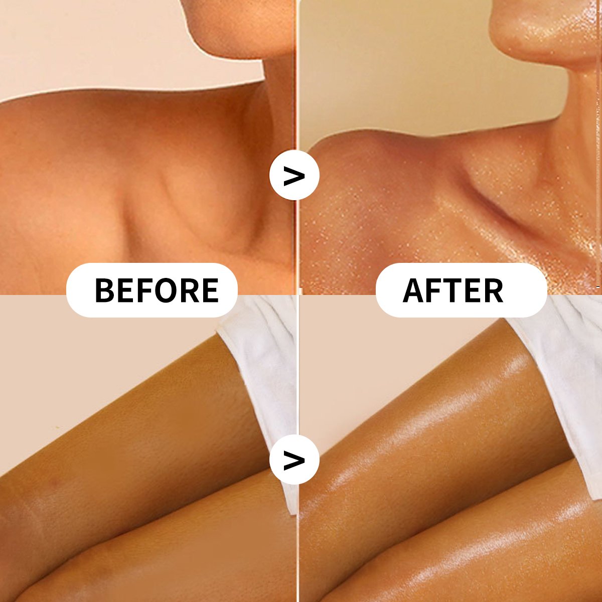 Brown Shimmer Body Oil and Turmeric Soap Set - Body Glitter Lotion Hydrate Skin for an Glow