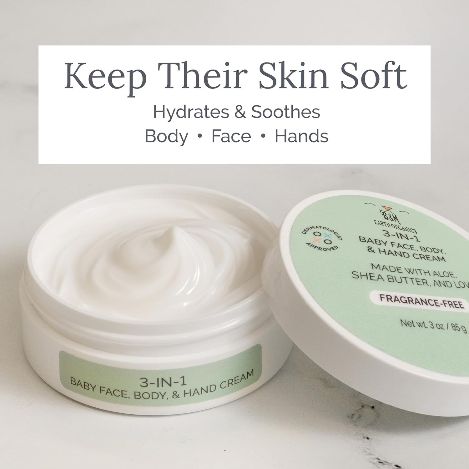 Baby Moisturizing Cream for Face Body Hands Baby Lotion for Newborn Baby Cream for Dry Skin Formulated with Natural Shea Butter