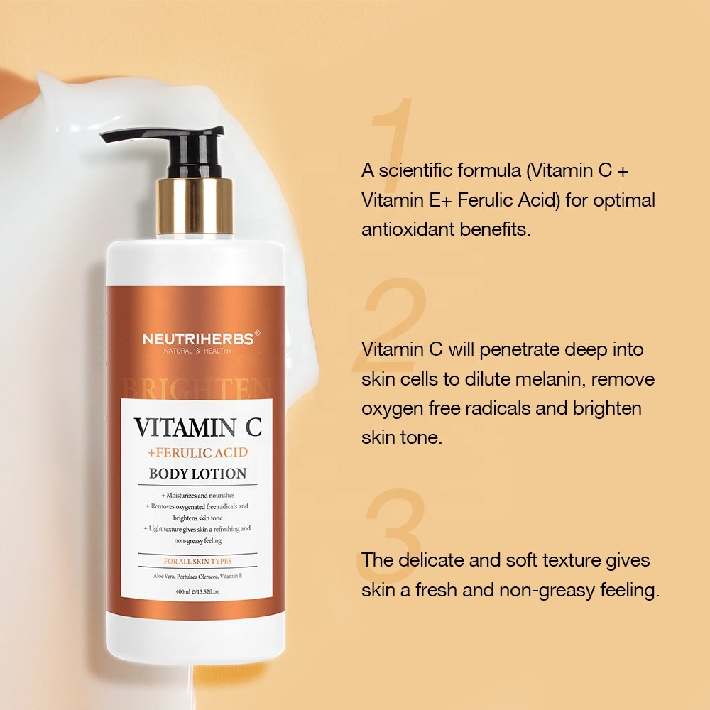 Private Label Neutriherbs Brightening Vitamin C Firming Cream Body Lotion To Remove Dark Spots