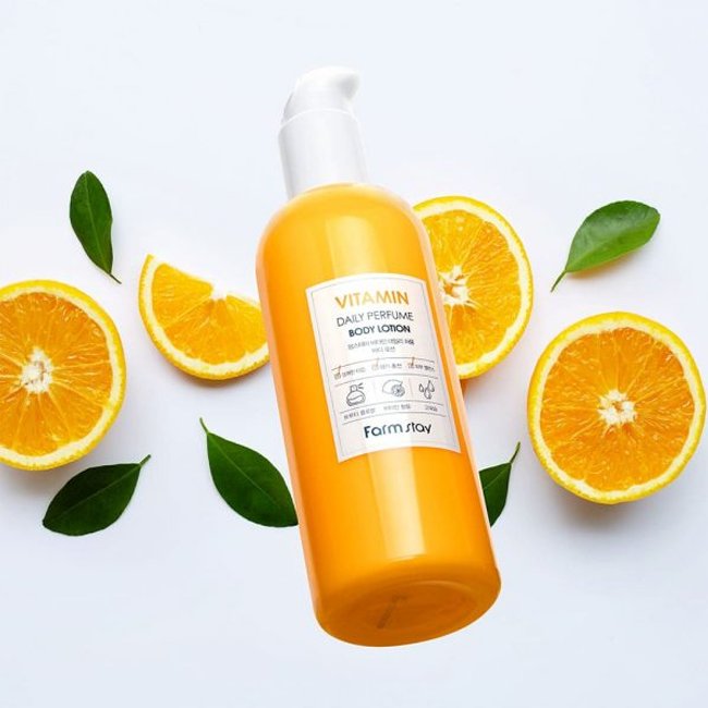 FARMSTAY DAILY PERFUME BODY LOTION(VITAMIN) - CPNP made in Korean Cosmetic - Natural moisturizing ingredients Nourishing