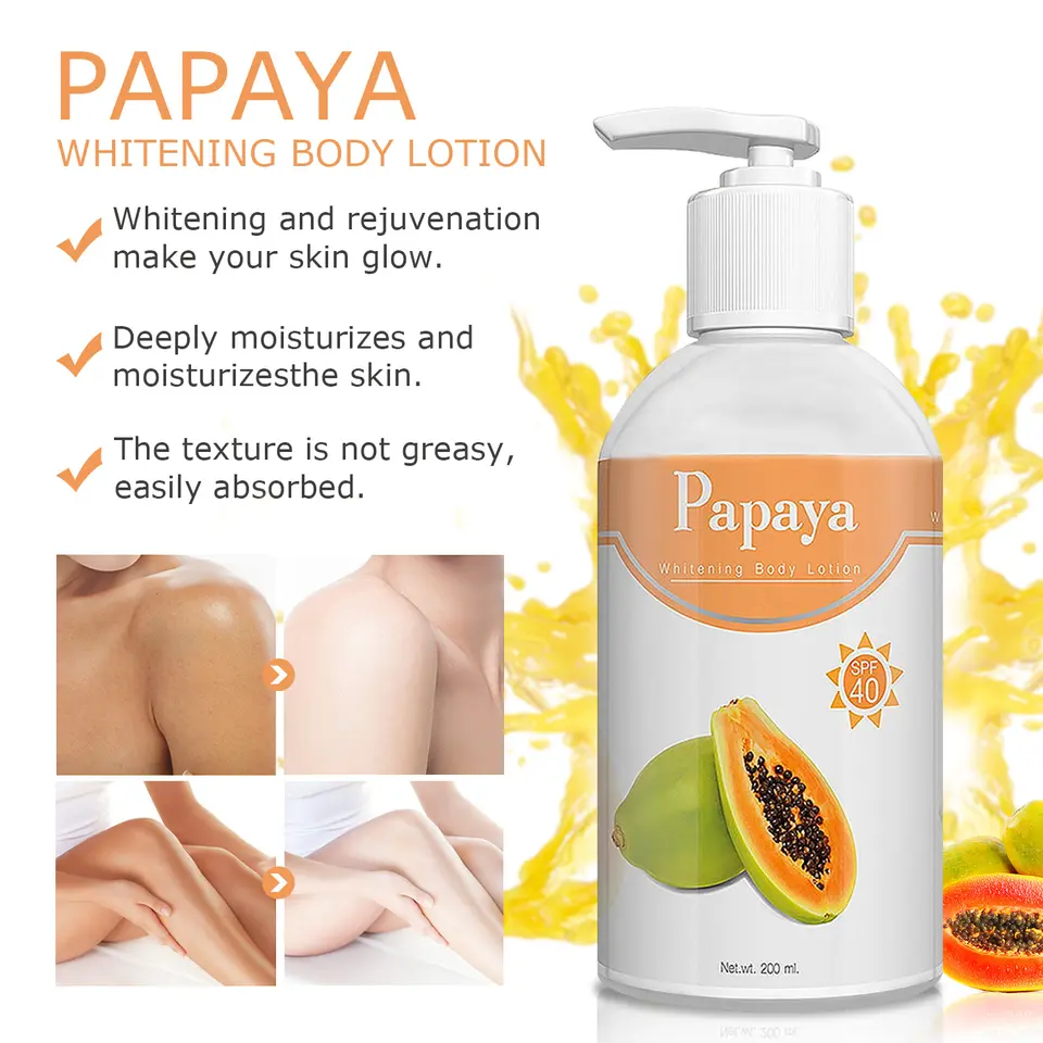 Private Label Whitening Lotion Cream Skin Care Product Wholesale Natural Daily Moisturizing Organic Papaya Body Lotion