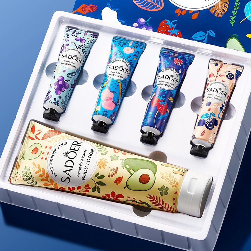 OEM Wholesale Avocado Body Milk Peach Strawberry Moisturizing Repair Nourishing Anti-Aging Whitening Hand Cream Lotion Gift Box