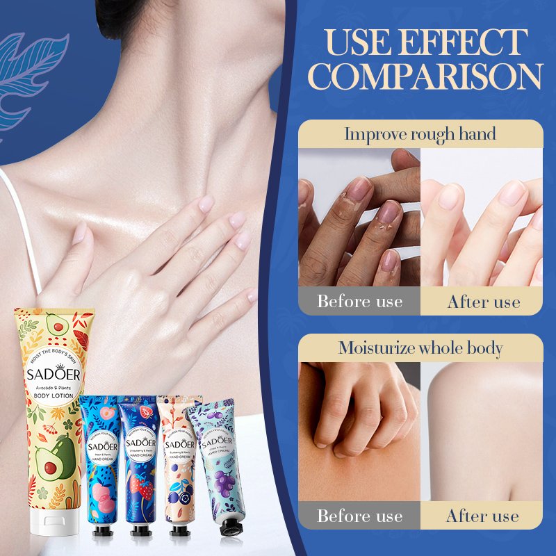OEM Wholesale Avocado Body Milk Peach Strawberry Moisturizing Repair Nourishing Anti-Aging Whitening Hand Cream Lotion Gift Box