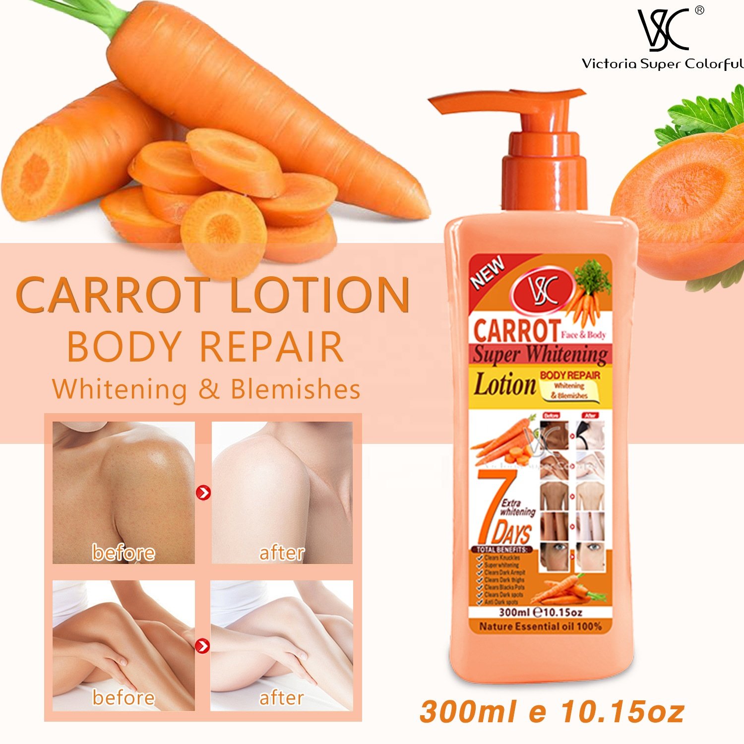 Private Label 100% Natural Organic Long-Lasting Fragrance Moisturizing 7 Days Super Skin Whitening Turmeric Body Lotion