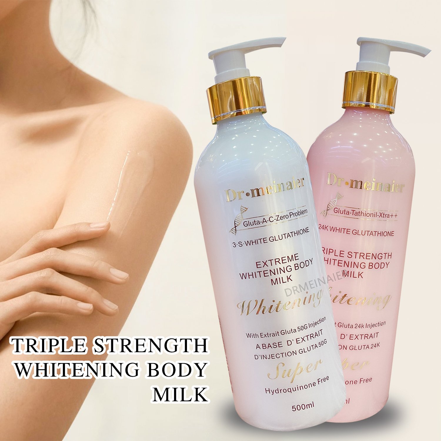 Hot Sale Milk Gluta 24k Quick Whitening Body Lotion Beauty Skin Care Shea Butter Moisturizing Cream Body Milk
