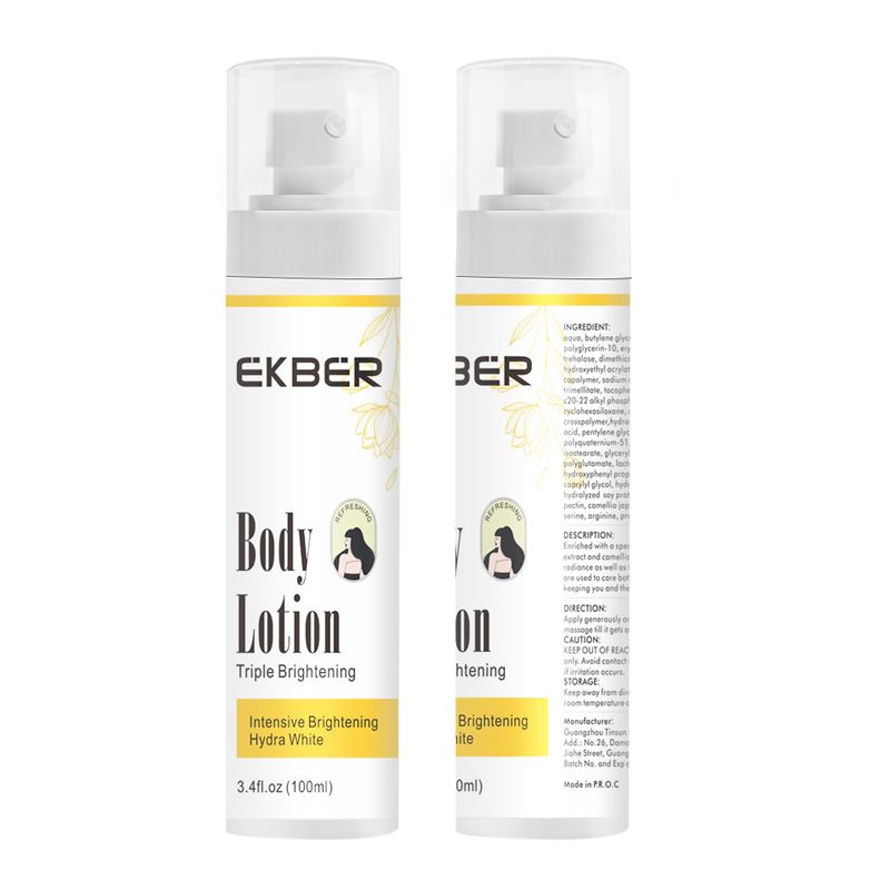 Private Label EKBER Wholesale Organic Moisturizing Whitening Body Lotion Lightening Skin Tone Body Cream For Dark Skin