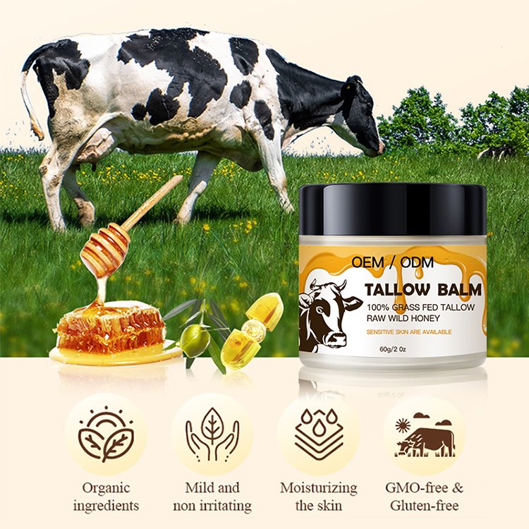 Beauty Moisturizer Beef Tallow Balm Skincare Balm Grass Fed Beef Tallow Body Face Moisturizer Whipped Tallow Balm Cream For Face