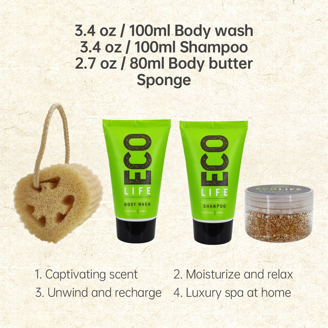 body care spa set in cosmetic bag bath and body gift set for man and woman