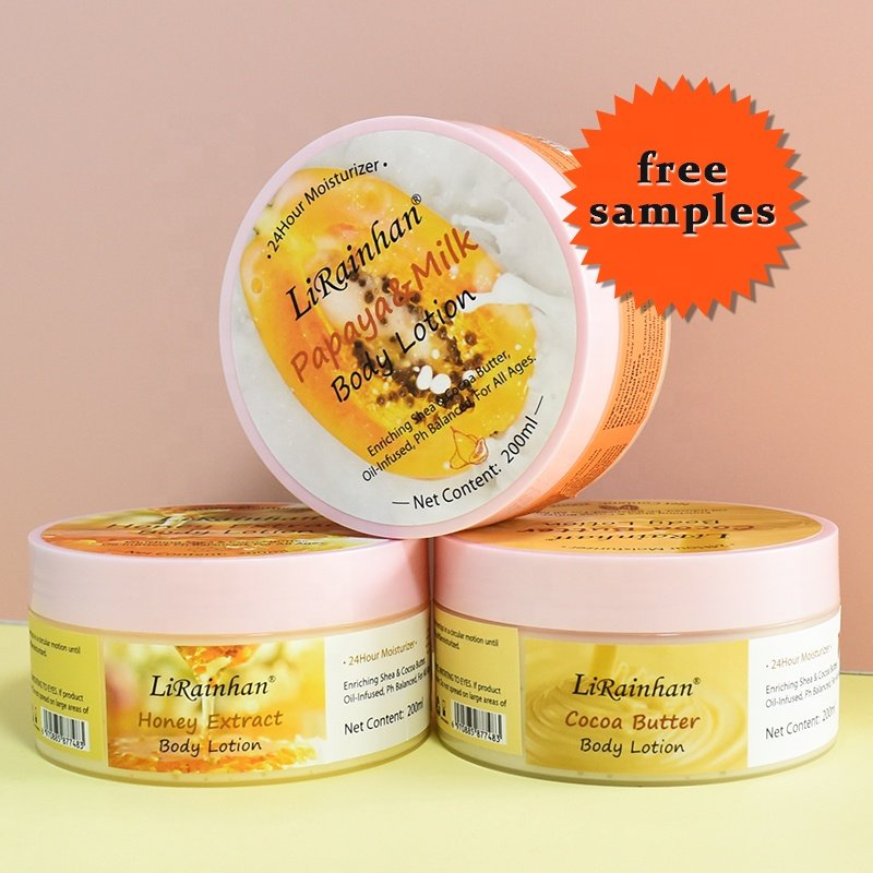 OEM ODM Best Private Label Vegan natural Organic Moisturizer Brightening Lightening Vitamin C Whitening Cocoa Butter Body Lotio
