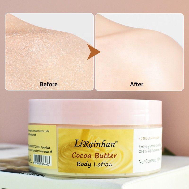 OEM ODM Best Private Label Vegan natural Organic Moisturizer Brightening Lightening Vitamin C Whitening Cocoa Butter Body Lotio