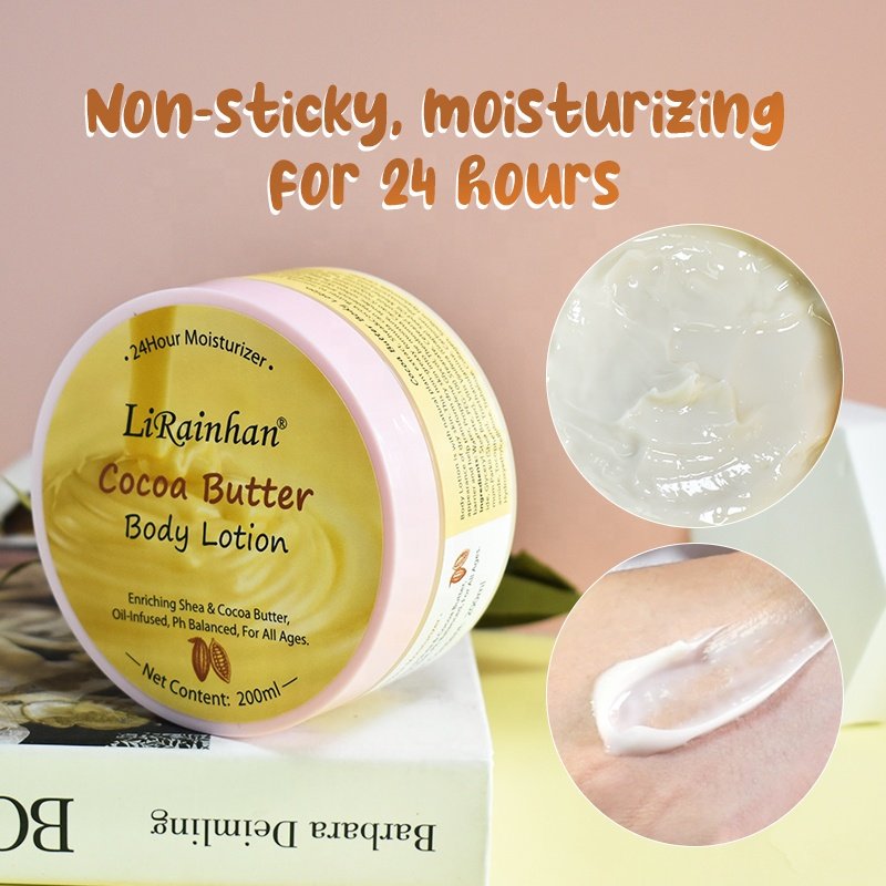 OEM ODM Best Private Label Vegan natural Organic Moisturizer Brightening Lightening Vitamin C Whitening Cocoa Butter Body Lotio