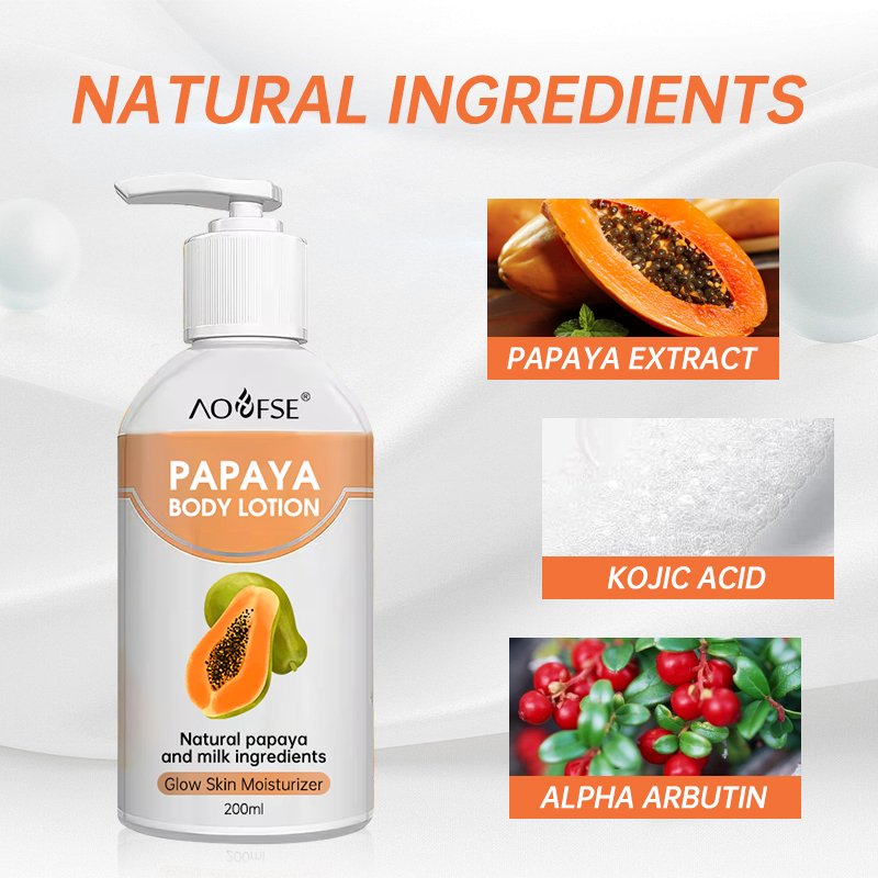 Natural organic papaya skin care moisturizer bleaching lotion skin whitening papaya lotion