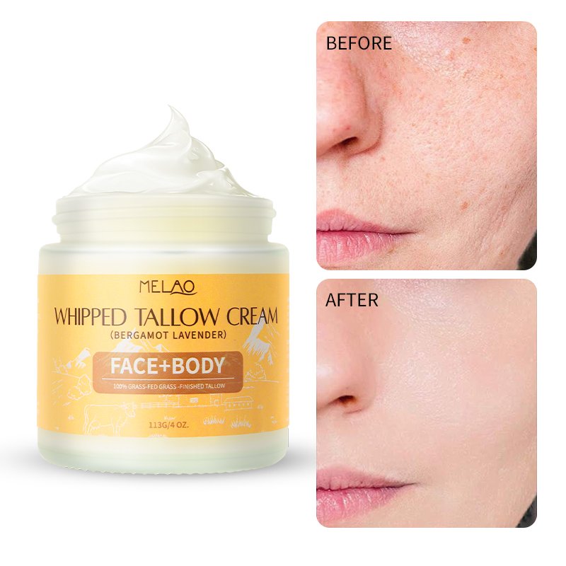 OEM ODM Private Label Whitening Tallow Body Lotion Glowing Skin Moisturizing Cream 100% Grass Fed Beef Whipped Tallow Cream