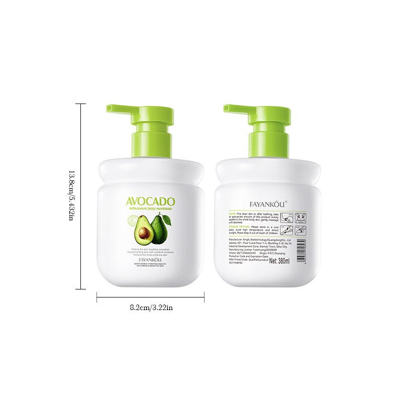 380ml Daily Body Skin Care Avocado Moisturizing Lightening Body Lotion