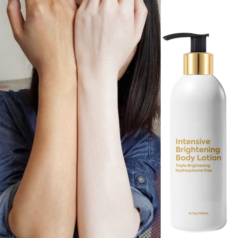 Private Label Wholesale Korean Natural Moisturizing Black Skin Lightening Whitening Body Lotion Set With SPF