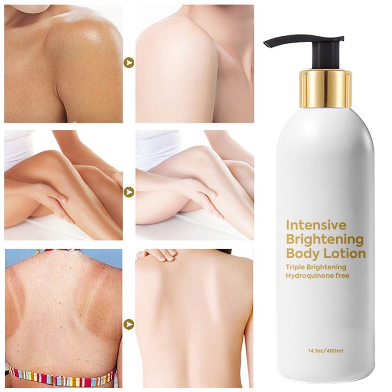 Private Label Wholesale Korean Natural Moisturizing Black Skin Lightening Whitening Body Lotion Set With SPF