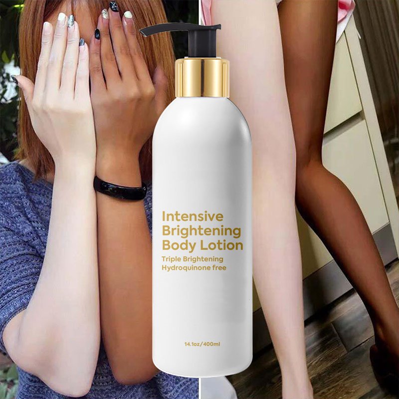 Private Label Wholesale Korean Natural Moisturizing Black Skin Lightening Whitening Body Lotion Set With SPF