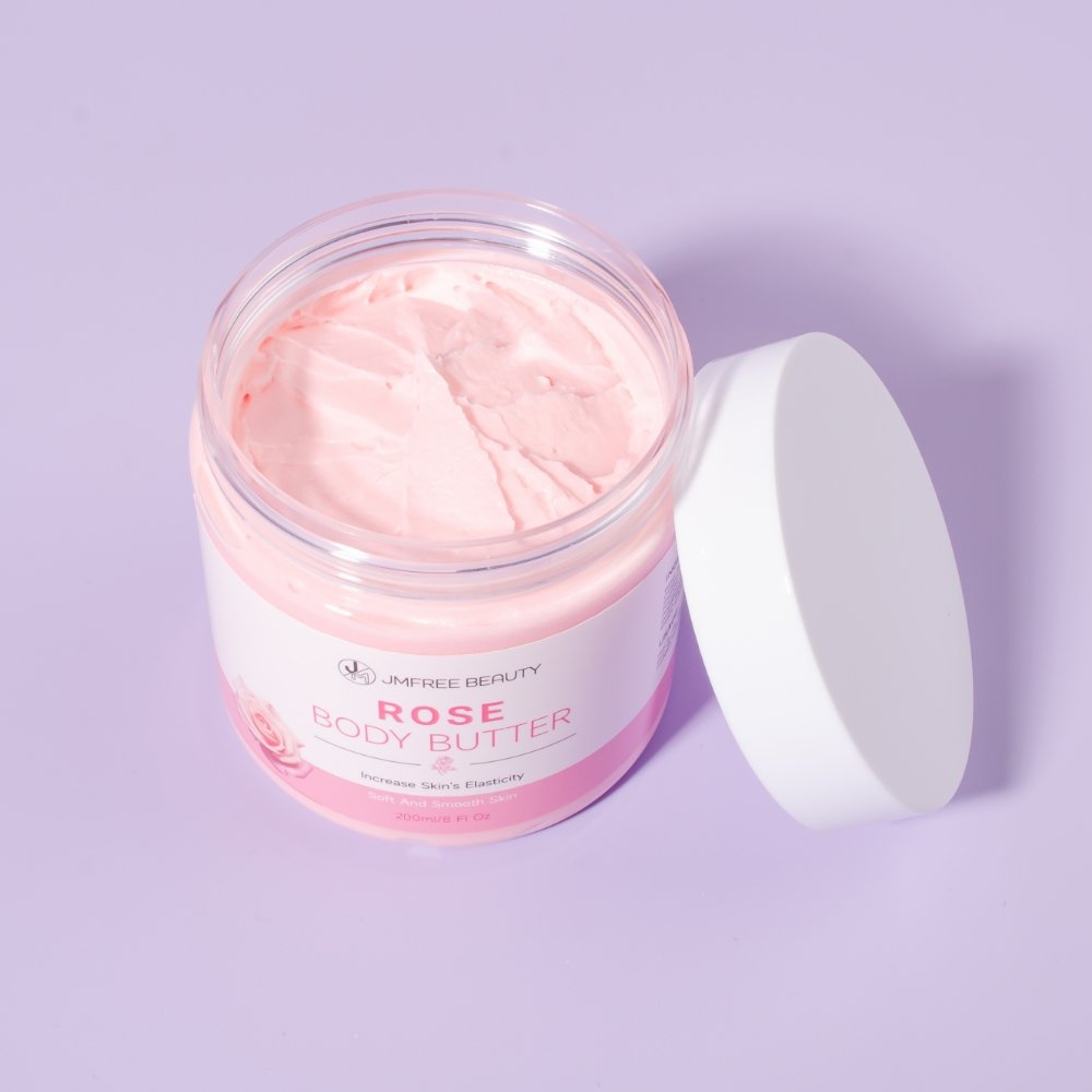 JMFREE Vegan Body Butter Cream Private Label Nature Shea Butter Wholesale Moisturizing Body Lotion Whipped Rose Body Butter