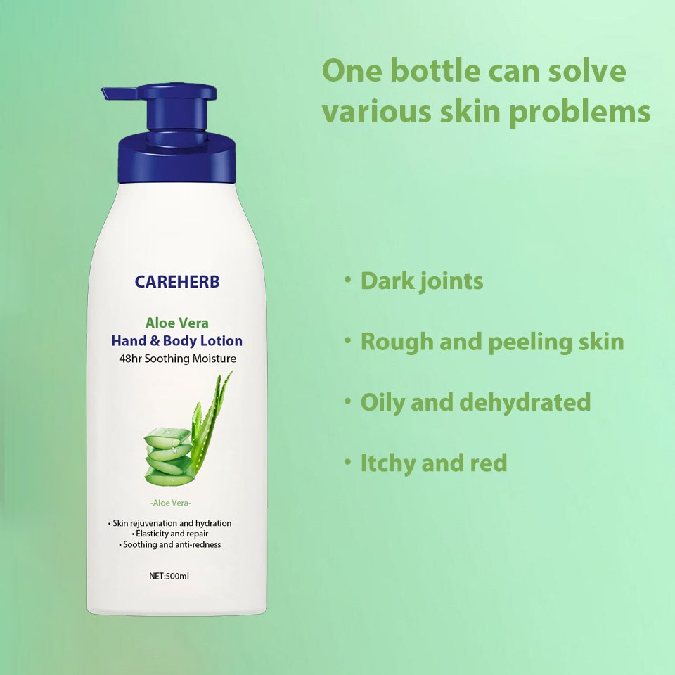 Halal Cosmetic Dry Skin Repairing Moisturizing Nourishing Smoothing Aloe Vera Hand and Body Lotion