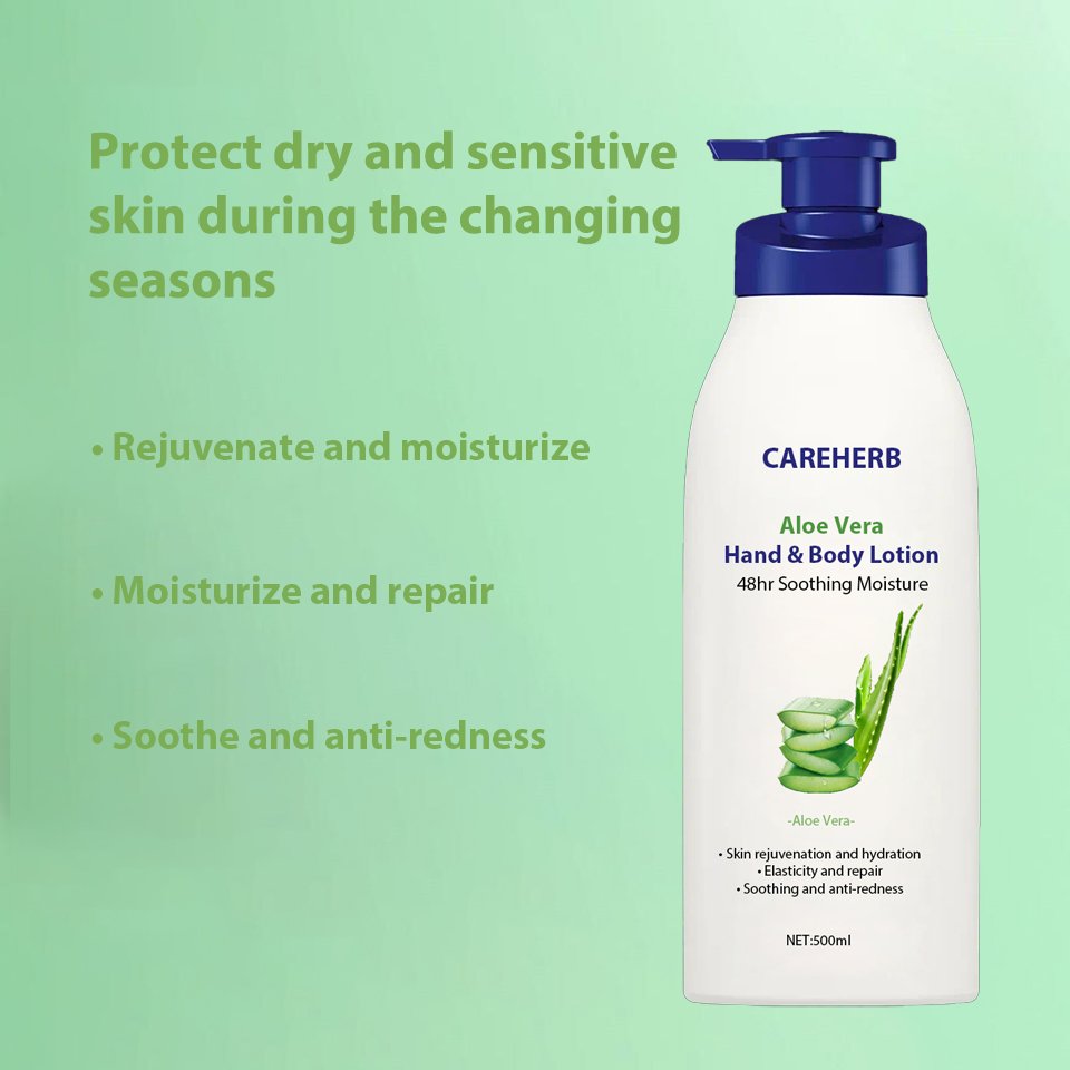 Halal Cosmetic Dry Skin Repairing Moisturizing Nourishing Smoothing Aloe Vera Hand and Body Lotion