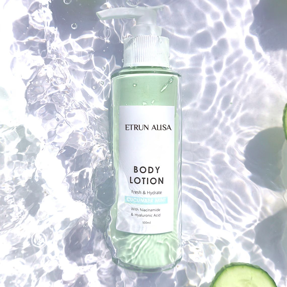 ETRUN OEM Niacinamide Hyaluronic Acid face & Body Cucumber Mint Lotion For Hydrate Aftersun Smooth Cooling Refreshing Skin