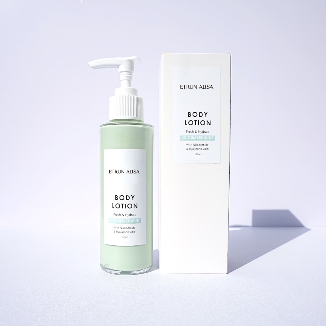 ETRUN OEM Niacinamide Hyaluronic Acid face & Body Cucumber Mint Lotion For Hydrate Aftersun Smooth Cooling Refreshing Skin