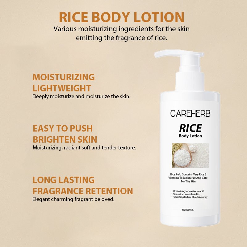 Halal Cosmetic Korean Skin Care Cream Whitening Soothing Brightening Moisturising Rice Hand and Body lotion Lotion