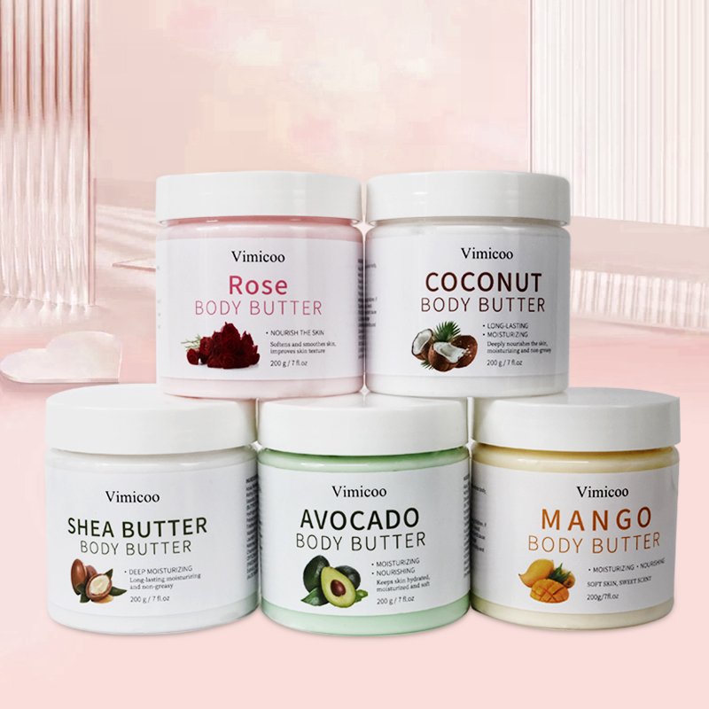 Organic Private Label Skin Care Lightening Moisturizer Body Lotion Cream Whipped Coconut Mango Shea Body Butter