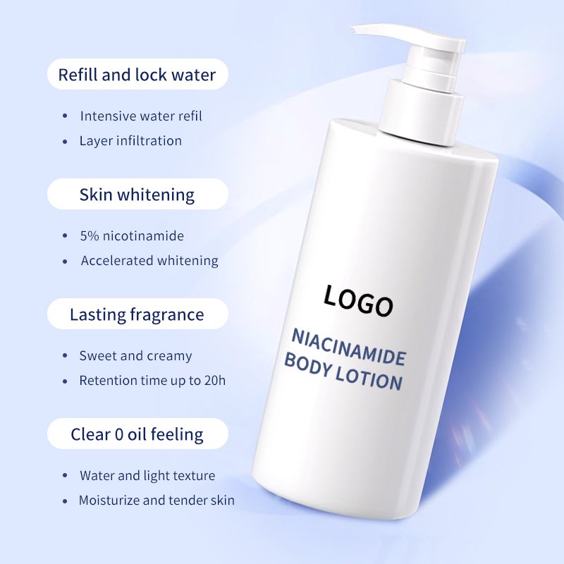 Private label MLXL customize cosmetic manufacturer Niacinamide body lotion whitening moisturizing for body care