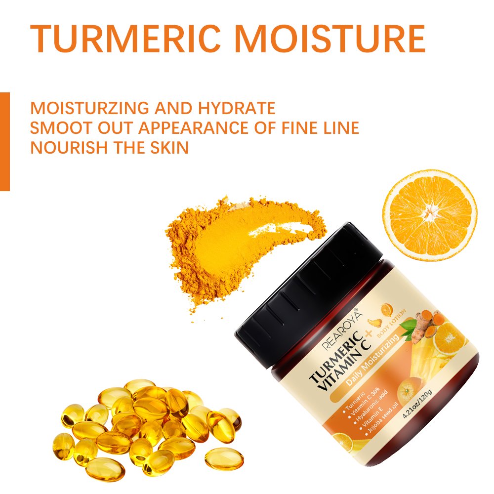 Wholesale Vitamin C Hyaluronic Acid Facial Lotion Body Moisturizer Hydrating Turmeric Body Lotion