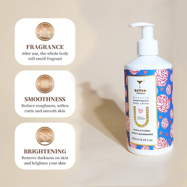 vanilla daily moisturizing body lotion OEM organic vitamin c skin whitening care brightening lightening body lotion for women