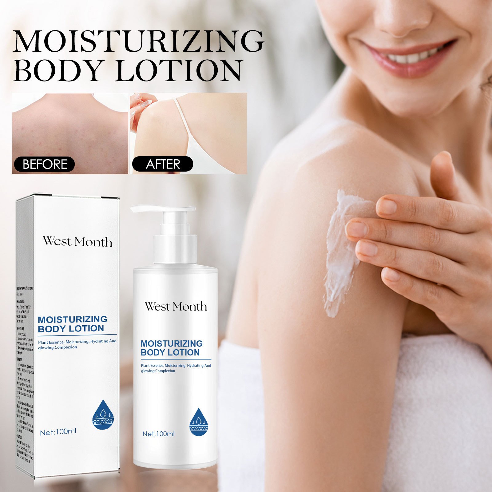 100ML Private Label Whitening and Moisturizing Organic Hyaluronic Acid Nicotinamide Whitening Body Lotion