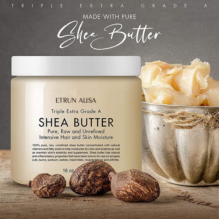 ETRUN ALISA OEM Natural Organic Unrefined Raw African Bulk Shea Butter Lotion Cream Private Label