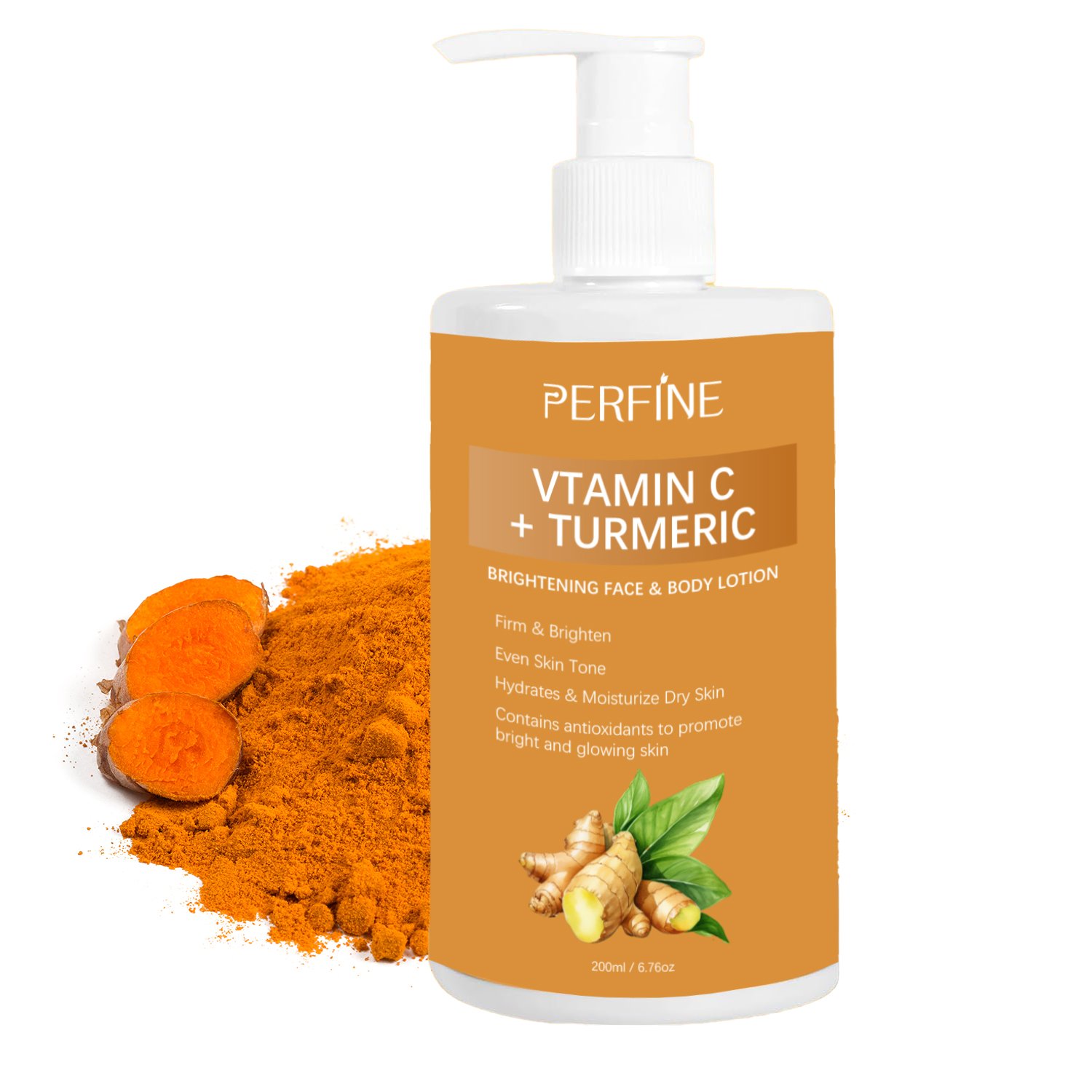 OEM Private label Dark Spot Acne Treatment Vitamin C Turmeric Skin Brightening body lotion With kojic acid