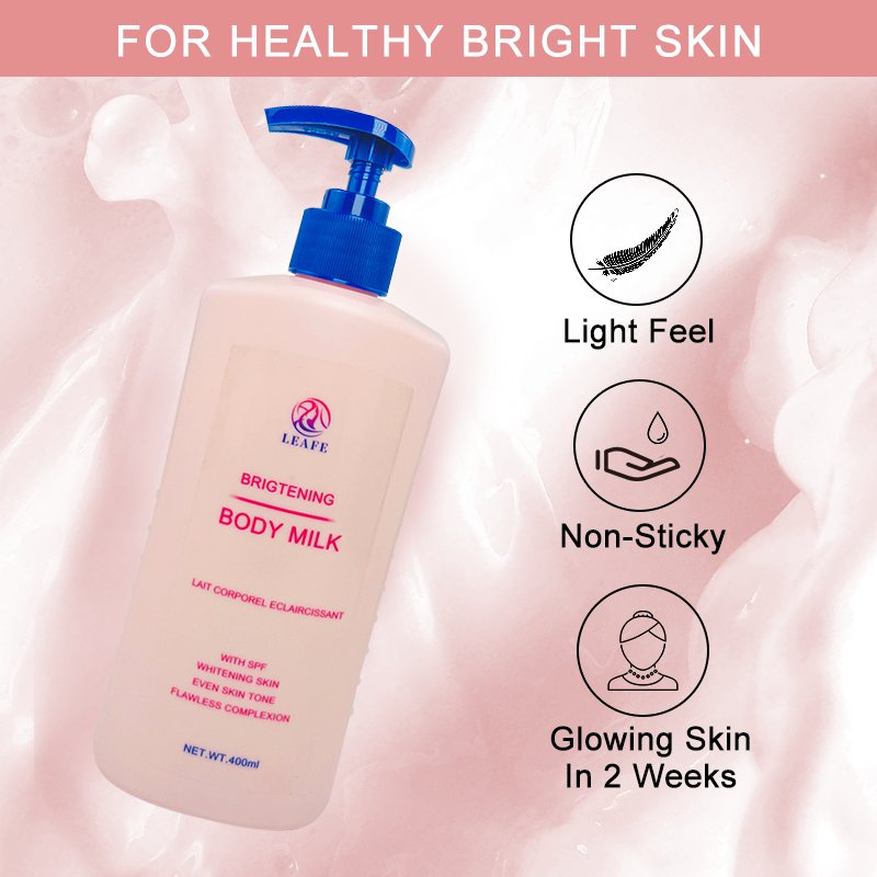 Private Label Bleaching Skin Whitening Lightening Body Milk Lotion Cream Niacinamide Whitening Body Lotion Set For Black Skin