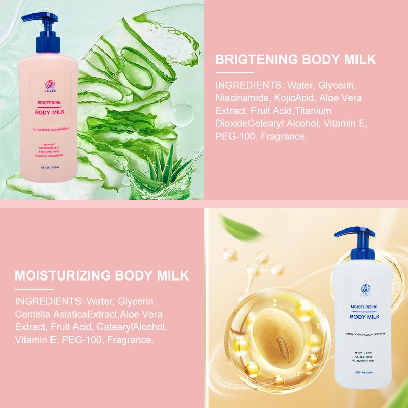 Private Label Bleaching Skin Whitening Lightening Body Milk Lotion Cream Niacinamide Whitening Body Lotion Set For Black Skin