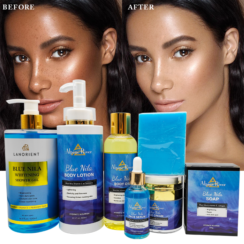 Private Label Skin Care Products Skin Whitening Cream Whitening Body Lotion NILA Christmas Brightening Skin Care Set For Women