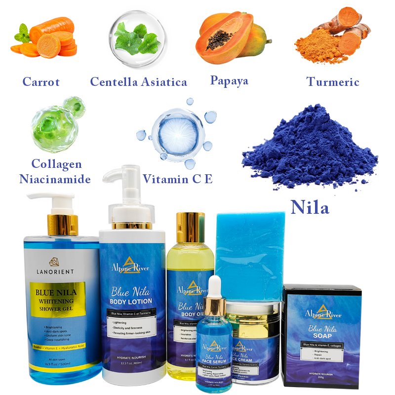 Private Label Skin Care Products Skin Whitening Cream Whitening Body Lotion NILA Christmas Brightening Skin Care Set For Women
