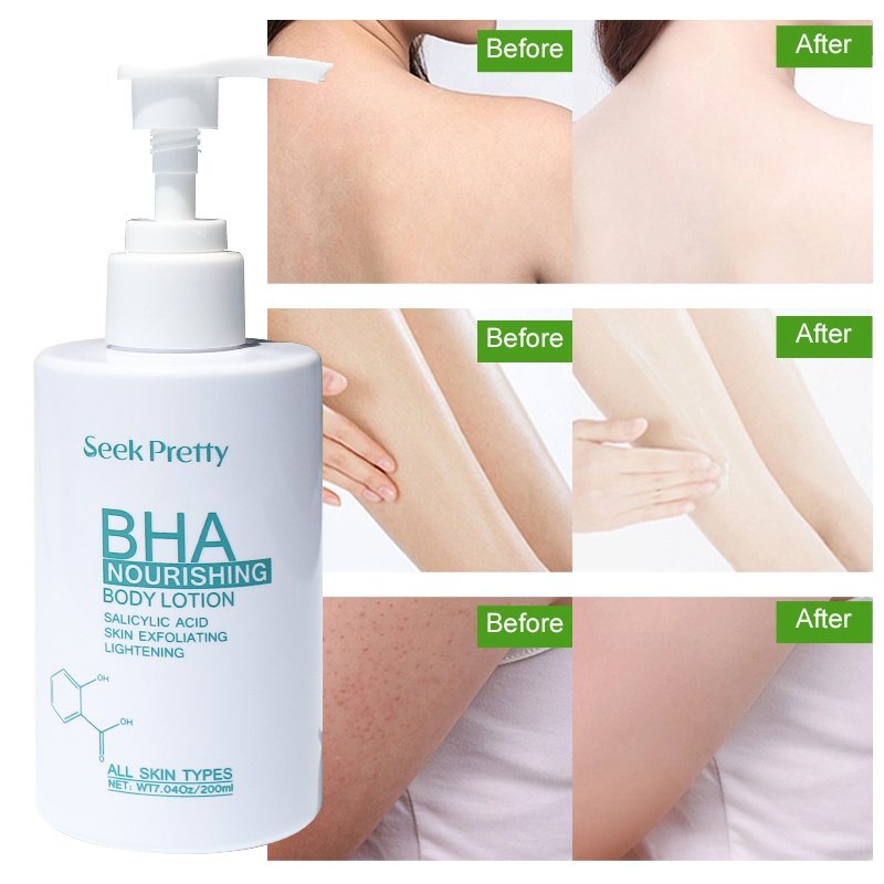 Custom Private Label Best Body Whitening Lotion Salicylic Acid Skin Exfoliating AHA BHA Peel Whitening Glow Body Lotion