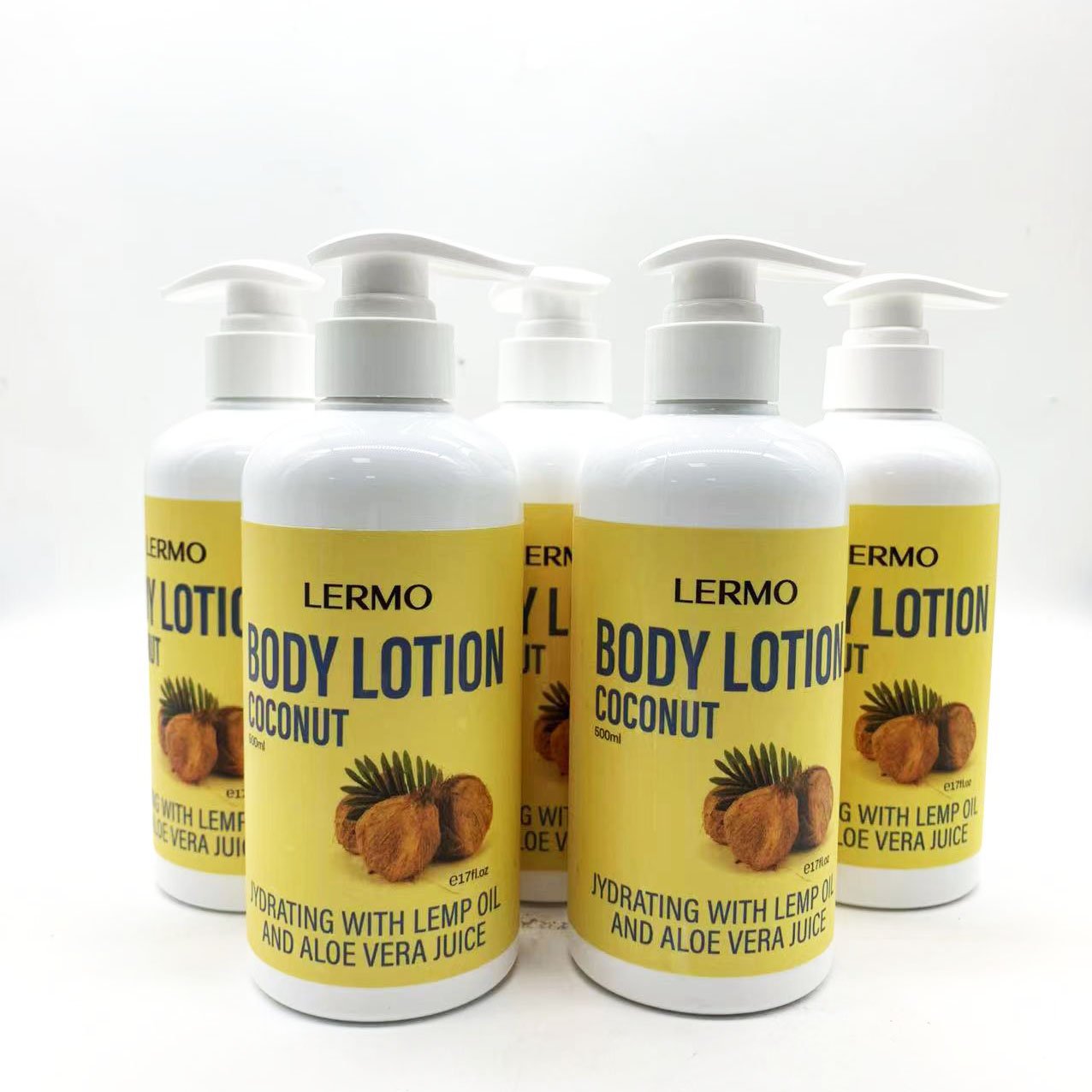LERMO private label 500ml Coconut body lotion brightening lotion moisturizing and deep nourish lotion for daily care