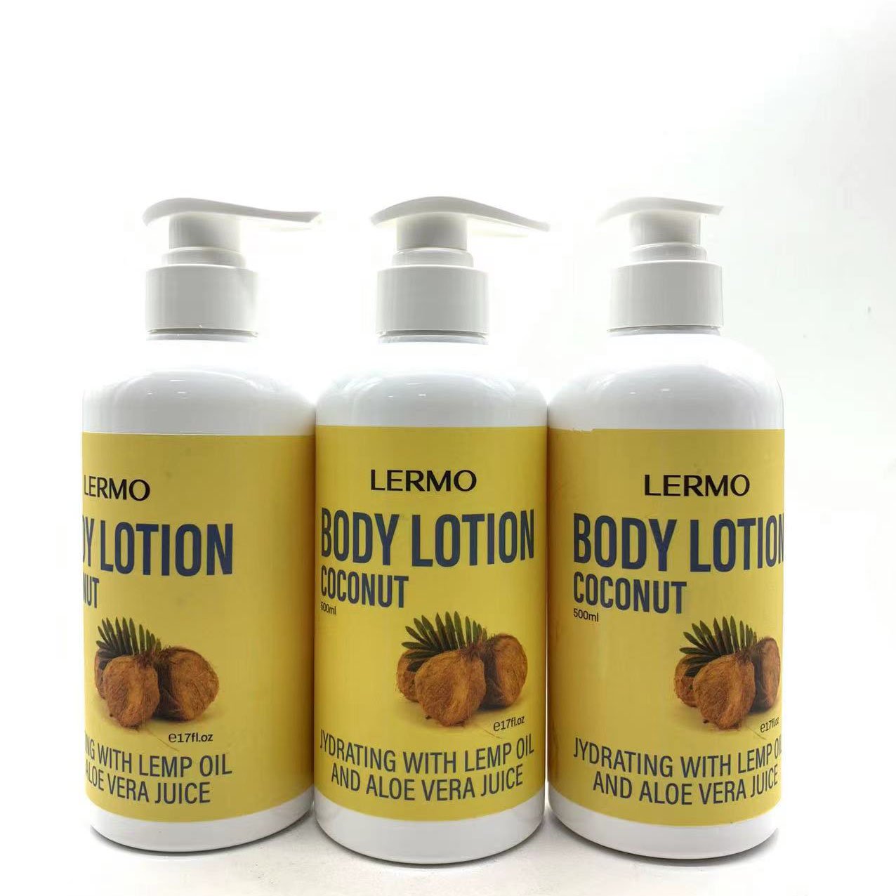 LERMO private label 500ml Coconut body lotion brightening lotion moisturizing and deep nourish lotion for daily care
