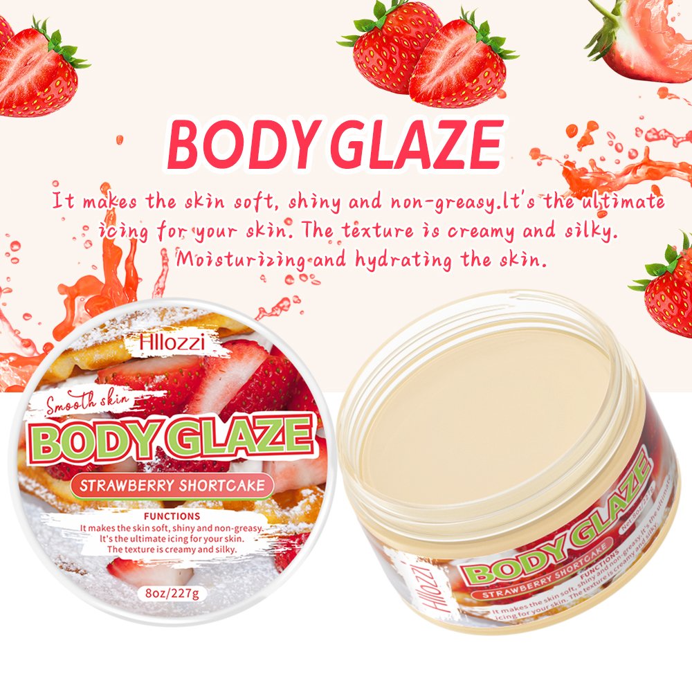 8oz/227g Hllozzi rich vitamin e lotion butter skin glow body lotion anti aging skin radiance strawberry glow cream body glaze