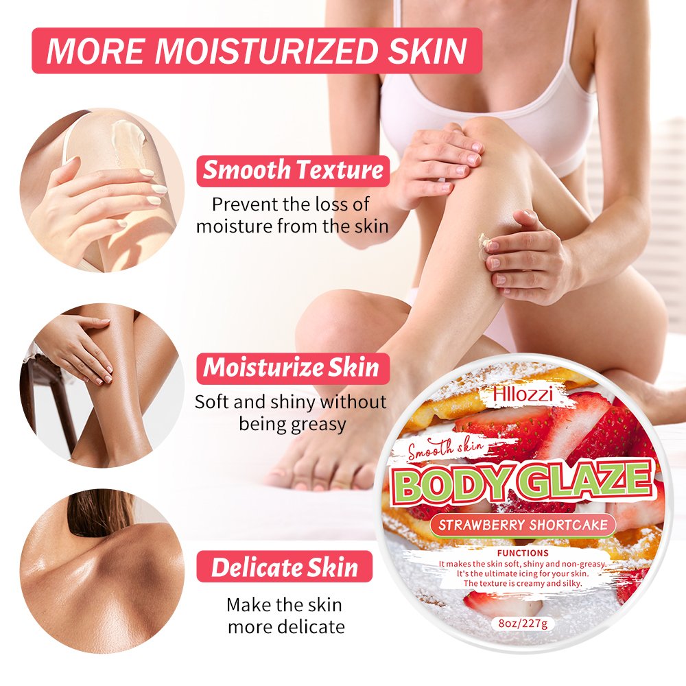 8oz/227g Hllozzi rich vitamin e lotion butter skin glow body lotion anti aging skin radiance strawberry glow cream body glaze