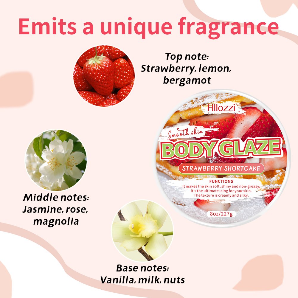 8oz/227g Hllozzi rich vitamin e lotion butter skin glow body lotion anti aging skin radiance strawberry glow cream body glaze