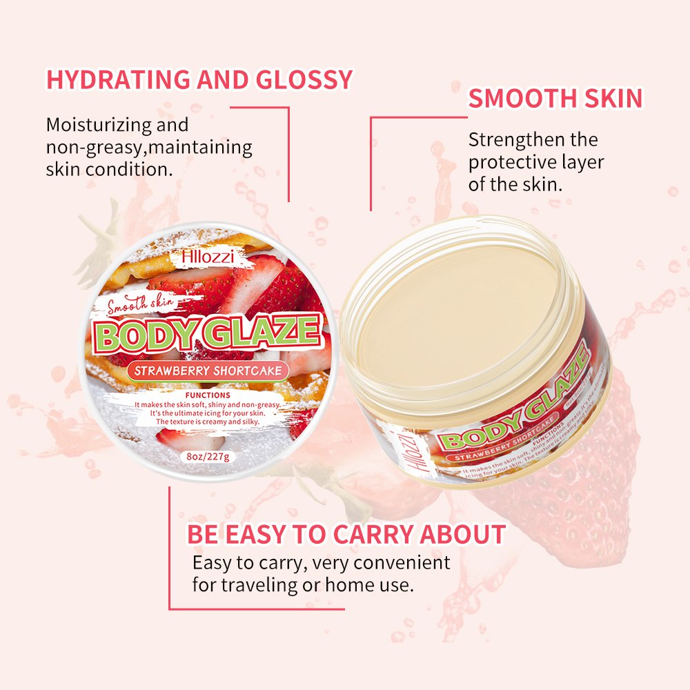 8oz/227g Hllozzi rich vitamin e lotion butter skin glow body lotion anti aging skin radiance strawberry glow cream body glaze